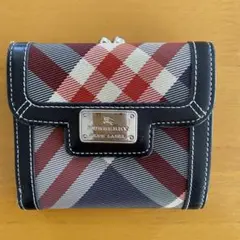 Burberry 二つ折り財布 レッド・ネイビー・ホワイトチェック