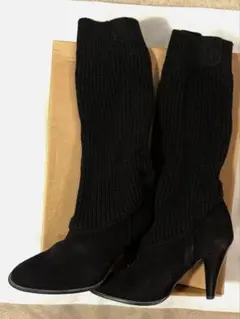 未使用級 DIESEL ロング ブーツ レースアップ 本革 レザー ブラック 黒 超 安いファッション - 未使用級 DIESEL ロング ブーツ レースアップ