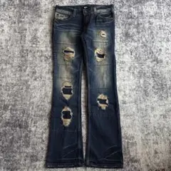00s GLAD NEWS destroyed flare denim ツギハギのサムネイル