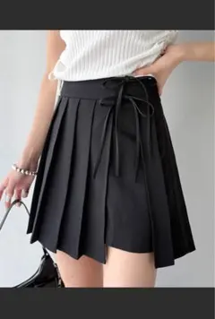 mily bilet ミニスカート　ダブルリボンプリーツ使いスカパン