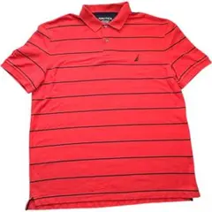 アメカジ ノーティカ｜赤×ネイビー ボーダー ポロシャツ XLサイズ