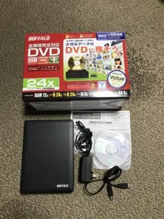 BUFFALO DVDドライブ 24倍速 USB接続