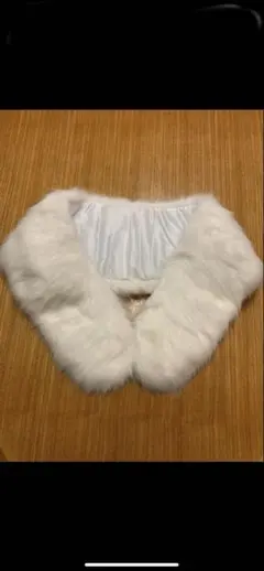 ホワイト フェイクファー 着物ショール