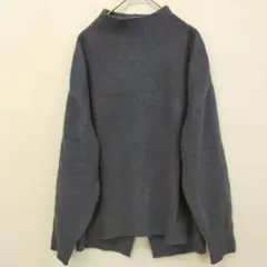 【SIMPLICLTE】紺　レディース　長袖ニット　羊毛80.ナイロン20