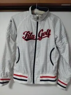 FILA GOLF ジップアップジャケット ホワイト/グレー レディース　М