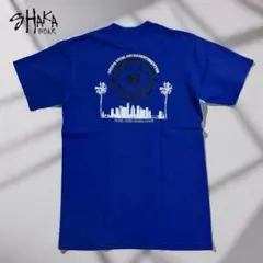 シャカウェア Tシャツ ブルー 肉厚 ヘビーウェイト 両面プリント 古着 M