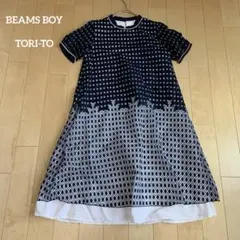 BEAMS BOY TORI-TO 2枚重ね ワンピース　膝下丈　　y2kのサムネイル