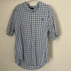 Ralph Lauren 半袖シャツ チェック 刺繍ロゴ XL