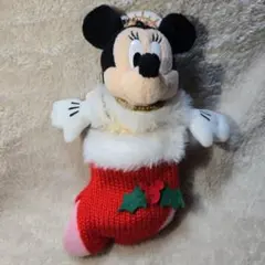【美品】ミニー ぬいぐるみバッジ ディズニーランド クリスマス 2007 レア