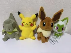 ポケットモンスター キバゴ、ピカチュウ、イーブイ、ニャオハ ぬいぐるみセット
