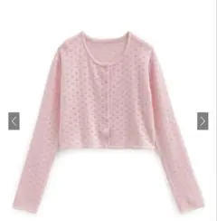 グレイル　透かし編みショート丈ニットカーディガン[an1676]