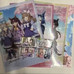 ウマ娘 クリアファイル 缶バッジ　各全4種セット ファミマ　コンプ