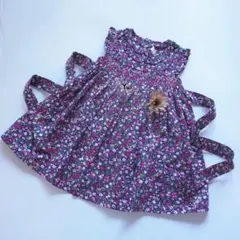 セール　新品　スモッキングワンピース　女の子　花柄　　夏　ベビー服　ファミリア似