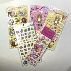 ラスト１☆リラックマのシール５種まとめ売り①（エアインシャカシャカ系あり）