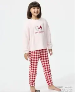 新品 140 ユニクロ サンリオ キティ マイメロ フリースパジャマ