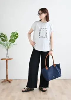 しまむら MUMU コラボ ロゴプリント Tシャツ グレー フレンチスリーブのサムネイル