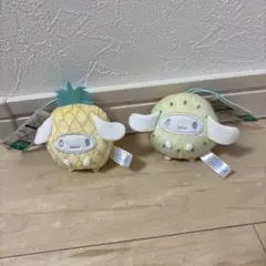 サンリオキャラクターズ　フルーツきぐるみマスコット　シナモロール　パイン　キウイ