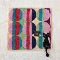 新品タグ付き アツコマタノ タオルハンカチ ハンドタオル 黒猫