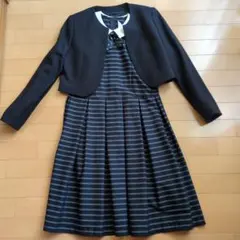 ストライプ柄ジャケット付きドレス