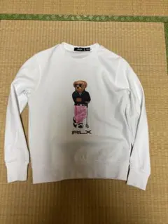 極美品　ラルフローレン　RLX Poloベア ダブルニット スウェット　白　XS