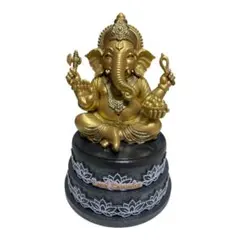ガネーシャ像 23cm 金色 彫刻風置物 インド 神様 縁起物のサムネイル