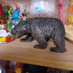 昭和レトロ　木彫りの熊　手のひらサイズ