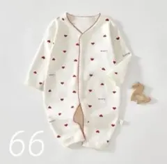ベビー服 ハート柄 ロンパース 66cm