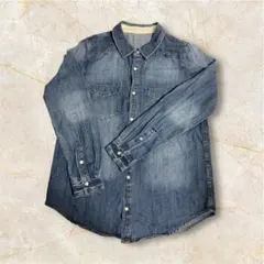 SENSE OF PLACE バンドカラーデニムシャツ 長袖シャツ