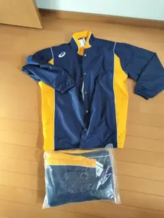 定価14080円 上下　 asics ウォームアップL ネイビー/オレンジ