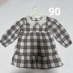 tete a tete チェック柄ワンピース 90