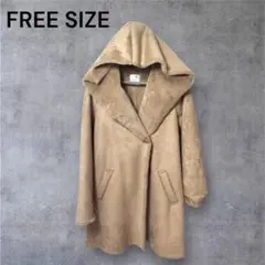 earth music&ecology フード付き ムートンコート ファーコート