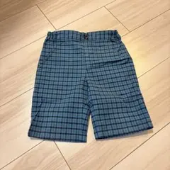 ファミリア 100cm 青系 チェック柄 ハーフパンツ