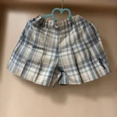 チェック柄プリーツ半ズボン