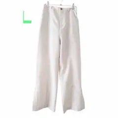 ホワイト ワイドパンツ Lサイズ