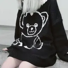リズリサ LIZLISA Twin Bearsニットトップス ブラック - メルカリ