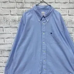 ブルックスブラザーズ長袖シャツ！ブルーロゴ刺繍XL0519