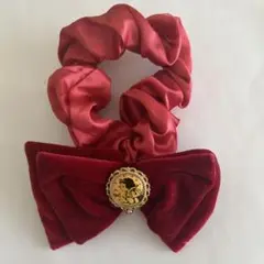 白雪姫リボン付きシュシュ　レッド
