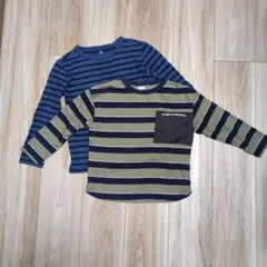 ボーダー 長袖カットソー 　2枚セット