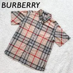 【美品】バーバリーロンドン　シャツ　半袖　ノバチェック　150A