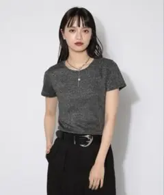 PAGE BOY ラメテレコ コンパクトT シルバー M 新品のサムネイル