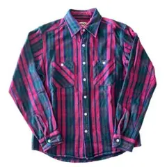 CAMCO ネルシャツ レッド系 Mサイズ