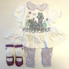 ANNA SUI mini カットソー&ボトムス&ソックス　3点セット　80cm