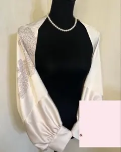 No.172 新品訪問着リメイク　つぼみボレロ　上質の生地　桜色　S~M