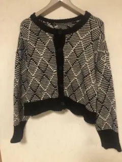 ローリーズファーム　柄ショートニットカーディガン