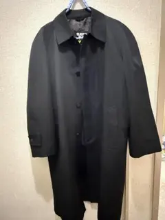 メンズ ステンカラーコート ブラック ロングコート サイズ100通勤 就活 美品