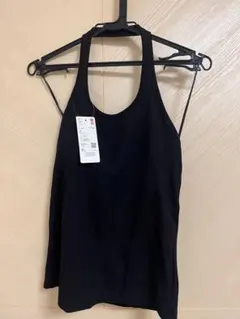 XL UNIQLO エアリズム オープンバックホルターブラトップ ブラック