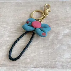 リボン　キーホルダー キーリング バッグチャーム