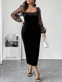 新品 SHEIN Essnce ベロア ワンピース ニットワンピ