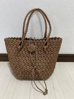 かごバッグ　六角花結び編み