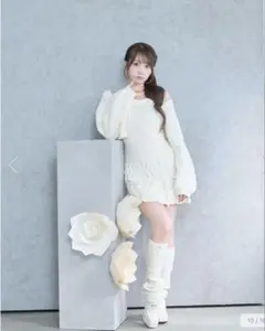 ロゼミューズ　Scrunch cami o/p cardie set アイボリー